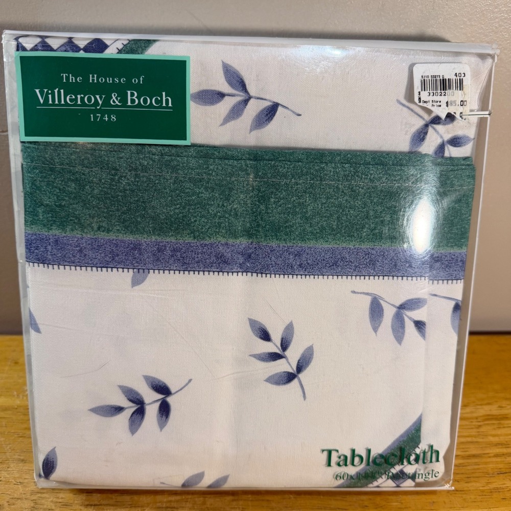 Villeroy & Boch Switch Three Tablecloth 60x144 Rectangle Blue Green Cotton NEW